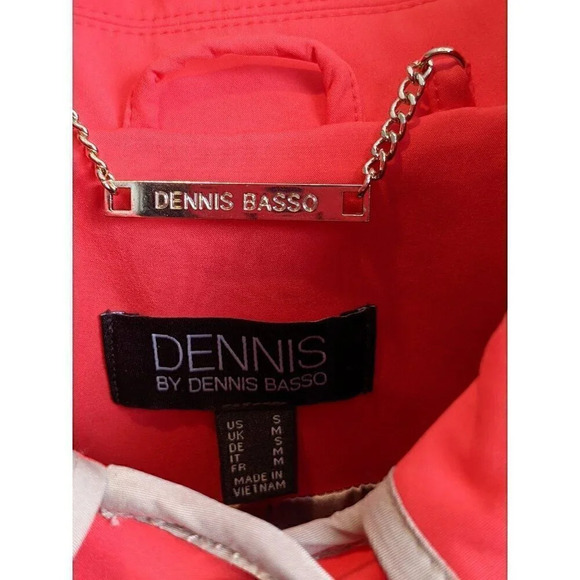 Dennis Basso Solid Water Resistant Trench Jacket Coral - Picture 4 of 6